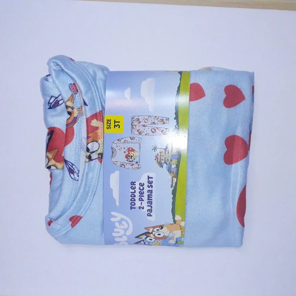Character Bluey Toddler Unisex Valentine's Day Pajama Set, 2-Piece, Sizes 12M-5T - Picture 12 of 15